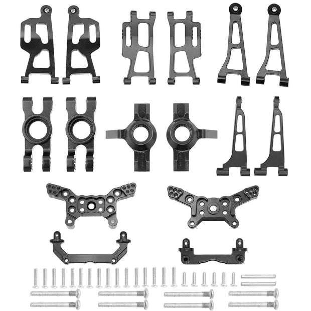 Mjx 14210 14209 H14BM Metal Steering Cup Upper Lower Swing Arm Set Shock Tower Bracket Body Post Hyper Go RC Car Upgrade Parts