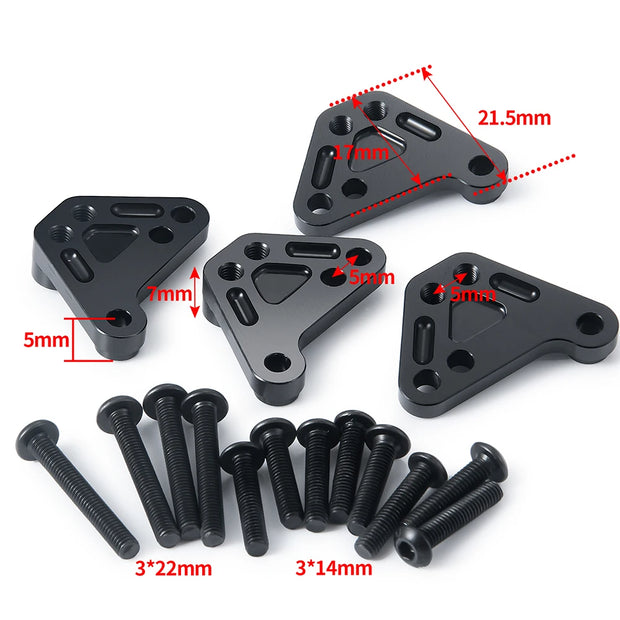 TRINOOD 4PCS Metal Shock Absorber Towers Front & Rear Heighten Shocks Mount for 1/10 RC Crawler MAXX WideMAXX Small-X
