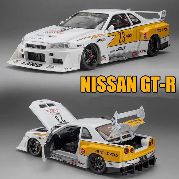 1:24 Nissan Skyline GTR R34 Wide-Body Diecast Model with Sound & Light