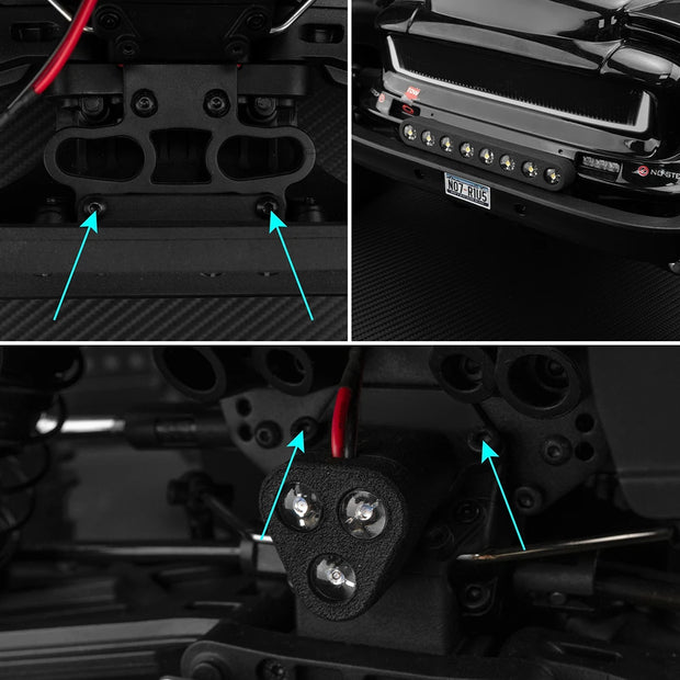 YEAHRUN Simulation Front and Rear Lighting System Headlights Taillights for 1/8 RC Car Notorious 6S V6 BLX Upgrade Parts