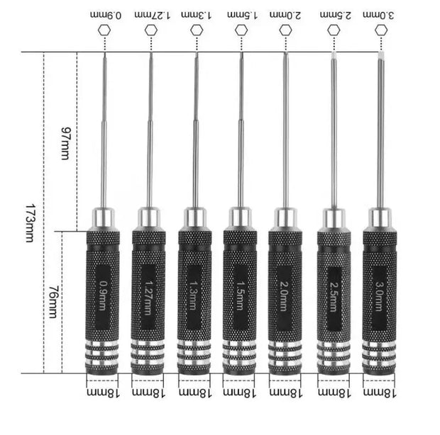 Hex Screw Driver Screwdriver Set 1.5mm 2.0mm 2.5mm 3.0mm Hexagon Tool Kit For FPV Racing Drone Heli Airplanes Cars Boat RC Parts