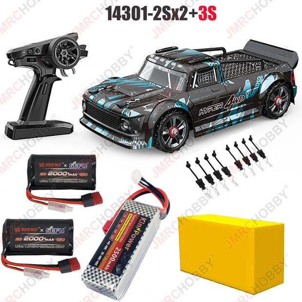 MJX Hyper Go 1/14 High Speed On Road RC Rally Car With Gyro Metal Chassis Extra Drift Wheel 14301 14303 Brushless Racing Vehicle