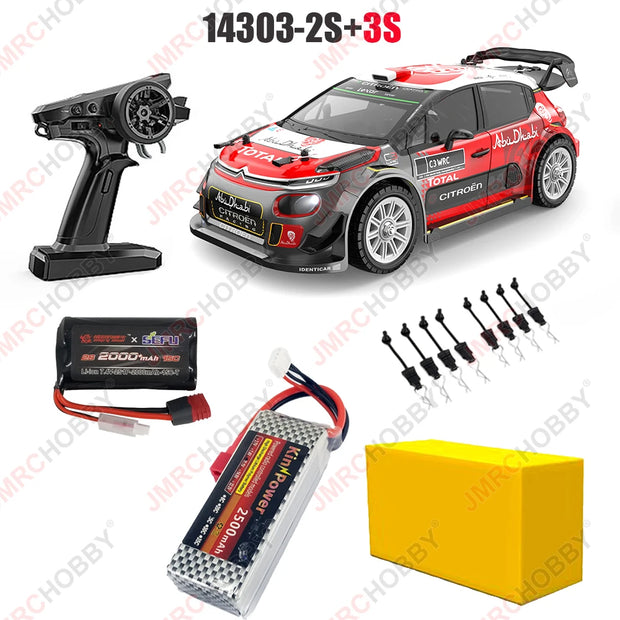 MJX Hyper Go 1/14 High Speed On Road RC Rally Car With Gyro Metal Chassis Extra Drift Wheel 14301 14303 Brushless Racing Vehicle