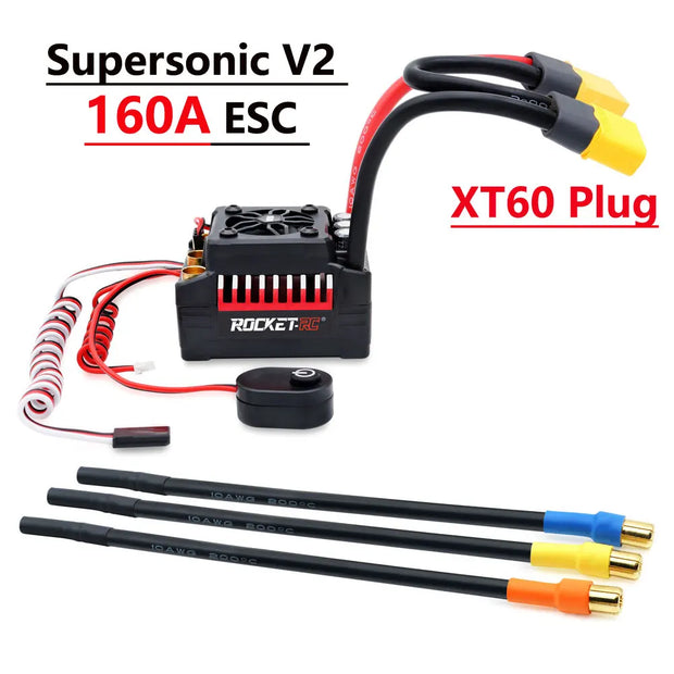 RC ESC Rocket V2 Brushless 50A 60A 90A 110A 130A 160A ESC Electronic Speed Controller for 1/7 1/8 1/10 RC Car Buggy Truck Parts