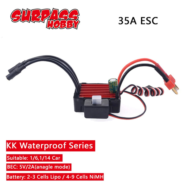 SURPASS HOBBY KK 25A 35A 45A 60A 80A 120A 150A 2-6S Brushless ESC T/XT60 Plug for 1/8 1/10 1/12 1/14 1/16 RC Brushless Motor