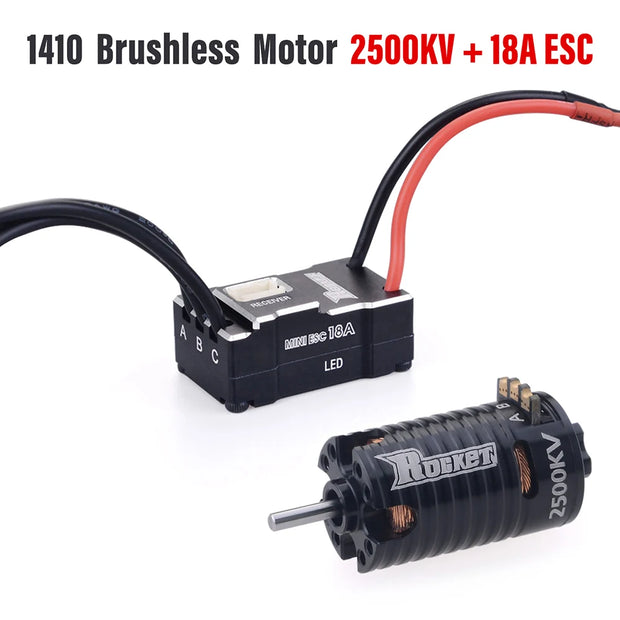 Rocket MINI RC Sensorless Brushless Motor 18A ESC Combo 2500KV-9500KV Motor for Kyosho Mr03 Pro Atomic DRZ 1/24 1/28 1/32 RC Car