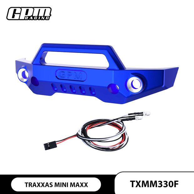 GPM 7075 Alloy Front Bumper With LED Lights For TRAXXAS Mini Maxx Monster Truck