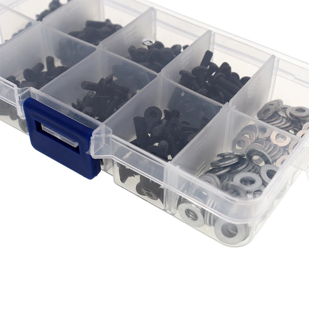 180/340PCS RC Screw Box Kit for Traxxas Axial Redcat HSP HPI Arrma Losi 1/8 1/10 Scale Auto M3 M4 Bolt Washer Hardware Fastener