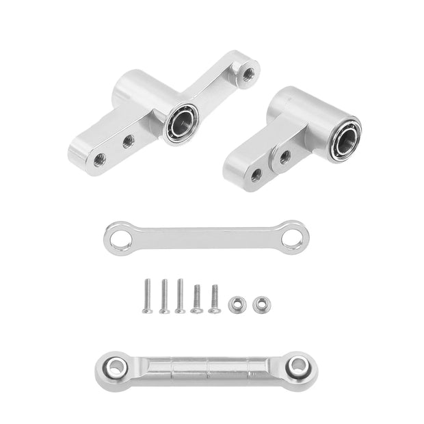 CNC Aluminum Modification Steering Group Assembly With Bearings For 1/14 MJX 14209 14210 RC Car Metal Upgrade Parts
