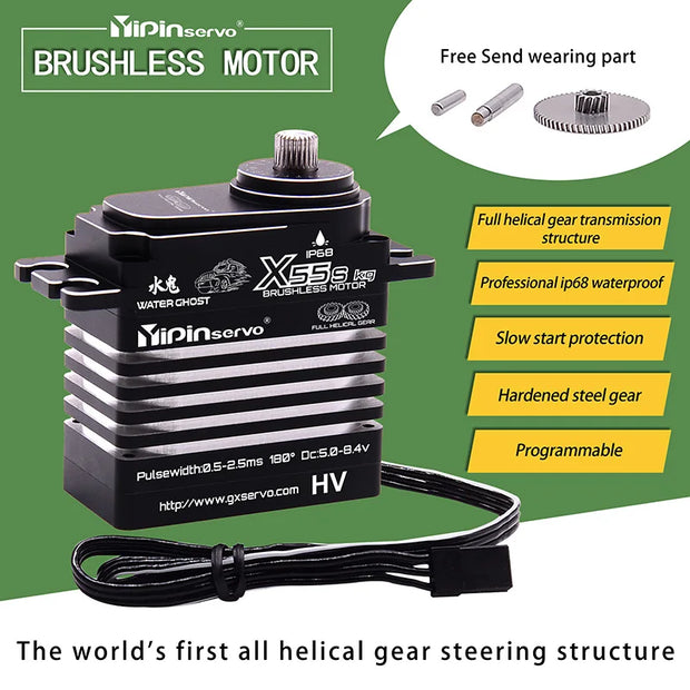 Brushless Digital Servo 50kg 80kg HV Large Torque Steel Metal Gear Waterproof IPX8 Motor For RC Car Xmaxx Crawler Robot Parts
