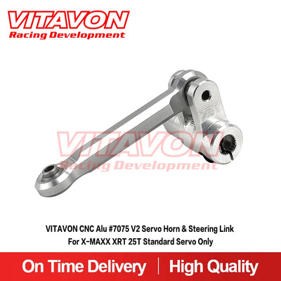 VITAVON CNC Alu 7075 V2 Servo Horn & Steering Link For X-MAXX XRT 25T Standard Servo Only