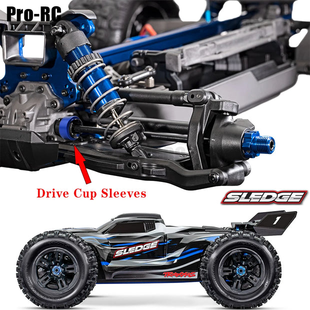 4Pcs Output Drive Cup Sleeves Aluminum 7075-T6 For Traxxas 1/8 SLEDGE OFF-ROAD 95076-4 #9583 Rc Upgrade Parts