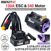 Rocket-RC Brushless Sensored Kit 540 Motor and 120A ESC Combo BEC 6V/5A for 1/10 RC RV Car