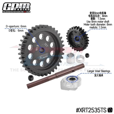 GPM 45# Steel 1.5 Mod 20T/25/27T/35T Pinion/Spur Gear Combo Motor Gear Xmaxx Spur  Rc Parts for Traxxas X-MAXX 1/5 Xmaxx XRT 1/6