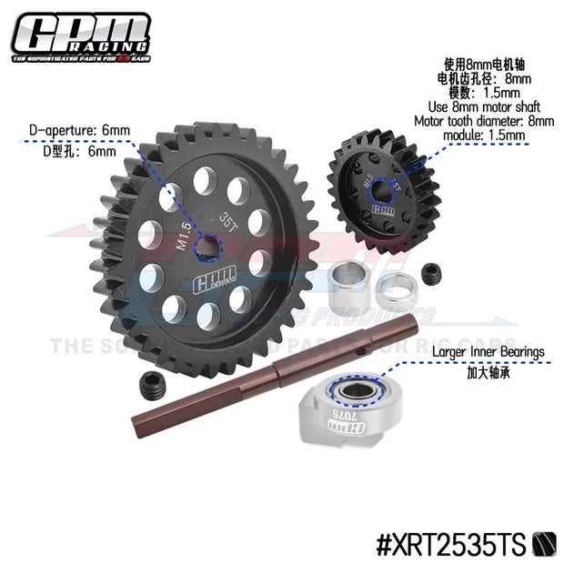 GPM 45# Steel 1.5 Mod 20T/25/27T/35T Pinion/Spur Gear Combo Motor Gear Xmaxx Spur  Rc Parts for Traxxas X-MAXX 1/5 Xmaxx XRT 1/6