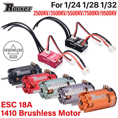 Rocket MINI RC Sensorless Brushless Motor 18A ESC Combo 2500KV-9500KV Motor for Kyosho Mr03 Pro Atomic DRZ 1/24 1/28 1/32 RC Car
