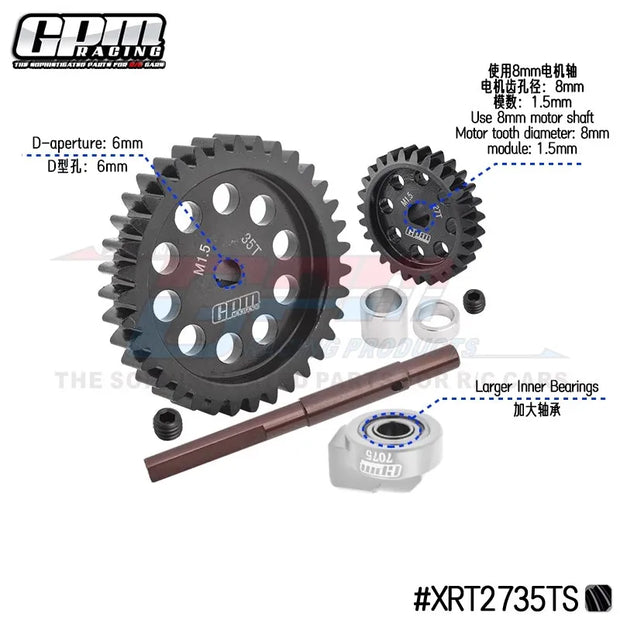 GPM 45# Steel 1.5 Mod 20T/25/27T/35T Pinion/Spur Gear Combo Motor Gear Xmaxx Spur  Rc Parts for Traxxas X-MAXX 1/5 Xmaxx XRT 1/6