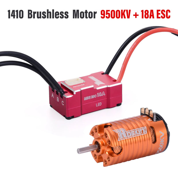 Rocket MINI RC Sensorless Brushless Motor 18A ESC Combo 2500KV-9500KV Motor for Kyosho Mr03 Pro Atomic DRZ 1/24 1/28 1/32 RC Car