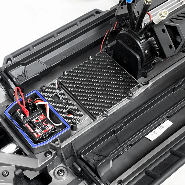 TRINOOD Carbon Fiber ESC Mount Plate for 1/6 T-raxxas XRT 8S MAX6 RC Truck Buggy Upgrade Parts
