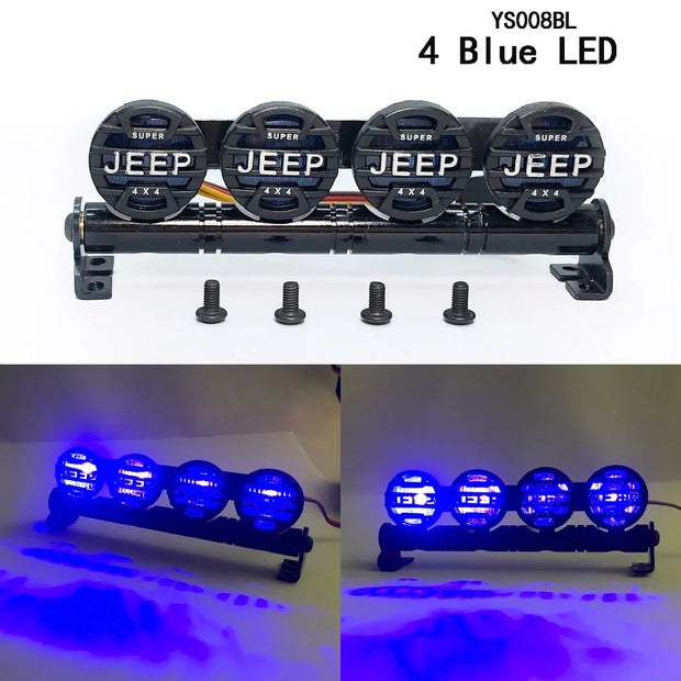 4/6 Lens 105mm 153mm RC Car Multi-function LED Light Bar for 1/10 1/8 Traxxas TRX-4 TRX-6 D90 XMAXX Axial SCX10 90046 HSP HPI