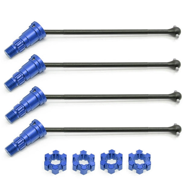 4Pcs Metal Front and Rear Drive Shaft CVD for Traxxas X-Maxx XMAXX 6S 8S 1/5 Monster Truck RC Car Upgrades Parts,Blue