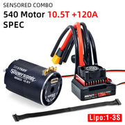 Rocket-RC Motor Supersonic Sensored Brushless 540 Motor 120A brushless Esc and 120A ESC Combo for 1/10 RC Car RC Motor RC Esc