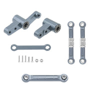CNC Aluminum Modification Steering Group Assembly With Bearings For 1/14 MJX 14209 14210 RC Car Metal Upgrade Parts