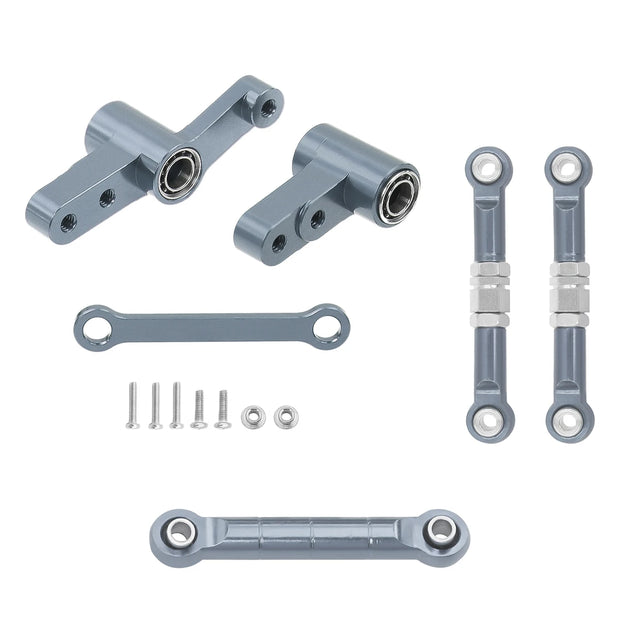 CNC Aluminum Modification Steering Group Assembly With Bearings For 1/14 MJX 14209 14210 RC Car Metal Upgrade Parts