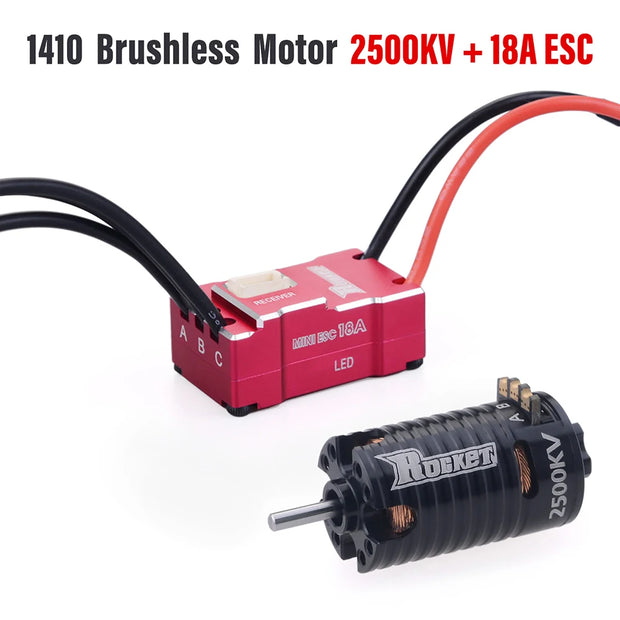 Rocket MINI RC Sensorless Brushless Motor 18A ESC Combo 2500KV-9500KV Motor for Kyosho Mr03 Pro Atomic DRZ 1/24 1/28 1/32 RC Car