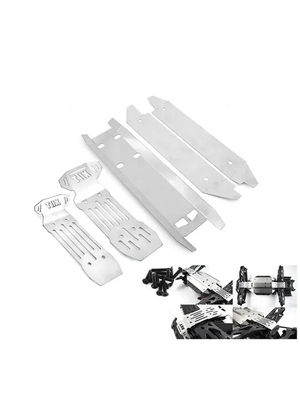 5pcs Stainless Steel Front and Rear Chassis Armor Skid Plate Protector for 1/6 Traxxas XRT RC Truck Car Upgrade Parts