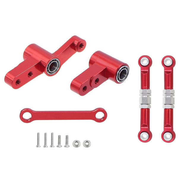 CNC Aluminum Modification Steering Group Assembly With Bearings For 1/14 MJX 14209 14210 RC Car Metal Upgrade Parts
