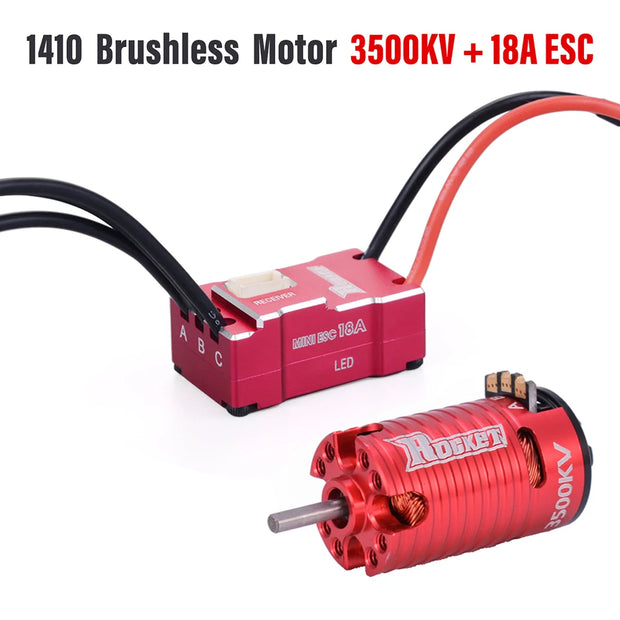 Rocket MINI RC Sensorless Brushless Motor 18A ESC Combo 2500KV-9500KV Motor for Kyosho Mr03 Pro Atomic DRZ 1/24 1/28 1/32 RC Car