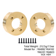 Metal Brass Front Steering Group Rear Axle Mount for 1/10 YK4102 YK4103 1/8 YK4082 YiKong MJX H8H RC Crawle Upgrade Accessories