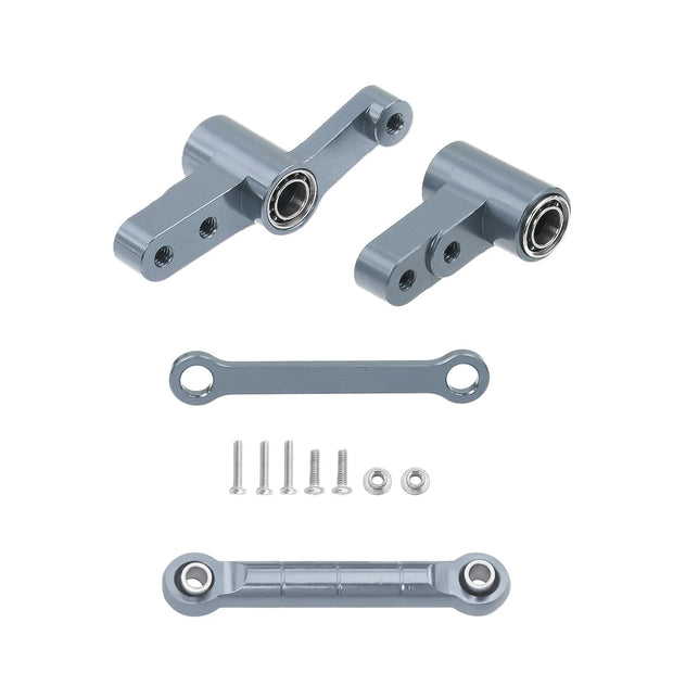 CNC Aluminum Modification Steering Group Assembly With Bearings For 1/14 MJX 14209 14210 RC Car Metal Upgrade Parts