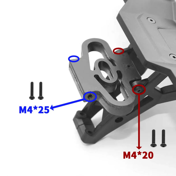 Nylon Mateiral Spoiler Mount Wing Mount Black for TRXS 1/6 4WD XRT 8S 78086-4