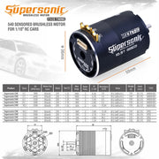 Rocket-RC Motor Supersonic Sensored Brushless 540 Motor 120A brushless Esc and 120A ESC Combo for 1/10 RC Car RC Motor RC Esc