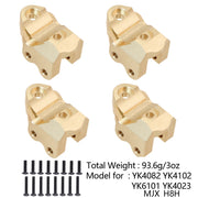Metal Brass Front Steering Group Rear Axle Mount for 1/10 YK4102 YK4103 1/8 YK4082 YiKong MJX H8H RC Crawle Upgrade Accessories