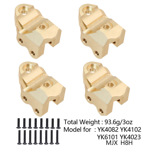 Metal Brass Front Steering Group Rear Axle Mount for 1/10 YK4102 YK4103 1/8 YK4082 YiKong MJX H8H RC Crawle Upgrade Accessories