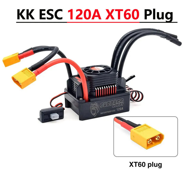 SURPASS HOBBY KK 25A 35A 45A 60A 80A 120A 150A 2-6S Brushless ESC T/XT60 Plug for 1/8 1/10 1/12 1/14 1/16 RC Brushless Motor