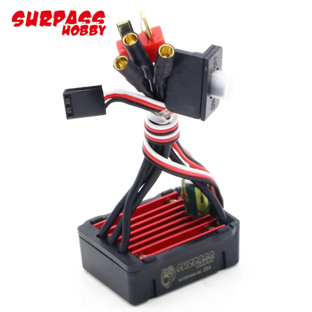 Surpass Hobby Waterproof 2435 4500KV/4800KV/3300KV/6100KV Brushless Motor 25A 2S ESC S0017M 17g Servo For 1:16 1:18 2S RC Car