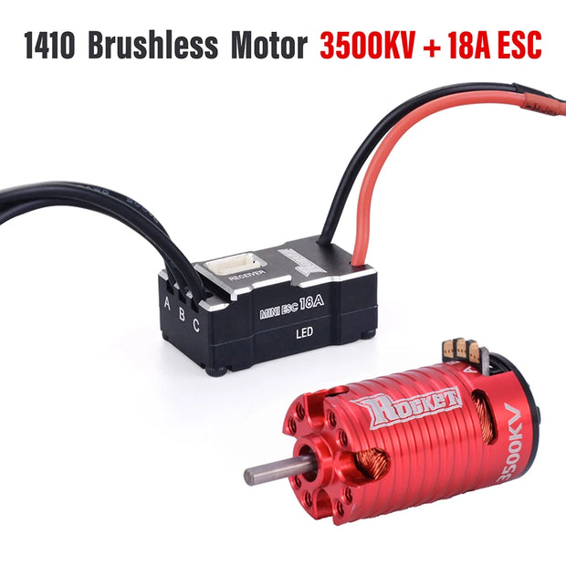 Rocket MINI RC Sensorless Brushless Motor 18A ESC Combo 2500KV-9500KV Motor for Kyosho Mr03 Pro Atomic DRZ 1/24 1/28 1/32 RC Car