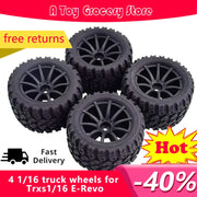4 Pcs 1/16 Truck Tire For Trxs1/16 E-Revo Rubber Tire Diameter 80Mm Coupler 12Mm