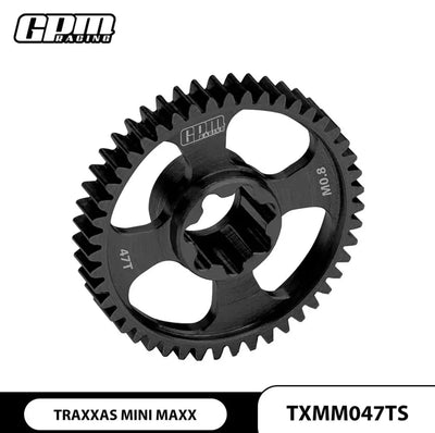 GPM 20Cr Carbon Steel Spur Gear 0.8 Module 47T For TRAXXAS Mini Maxx 10756 Maxx Parts