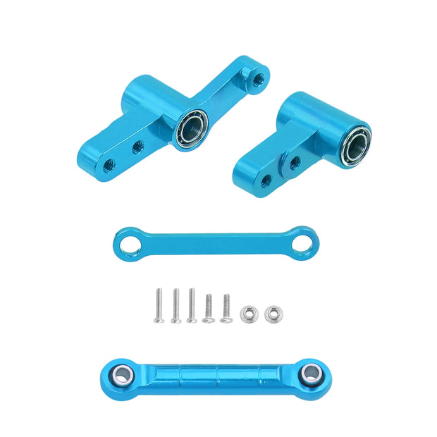 CNC Aluminum Modification Steering Group Assembly With Bearings For 1/14 MJX 14209 14210 RC Car Metal Upgrade Parts