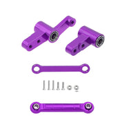 CNC Aluminum Modification Steering Group Assembly With Bearings For 1/14 MJX 14209 14210 RC Car Metal Upgrade Parts