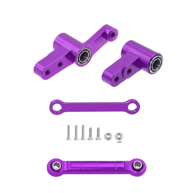 CNC Aluminum Modification Steering Group Assembly With Bearings For 1/14 MJX 14209 14210 RC Car Metal Upgrade Parts