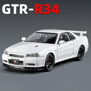 1:24 Nissan GTR R34 Diecast Model Car with Sound & Light