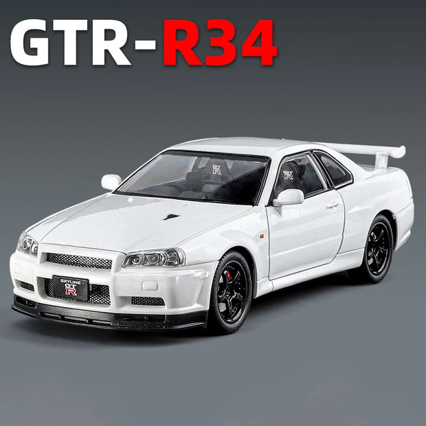 1:24 Nissan GTR R34 Diecast Model Car with Sound & Light