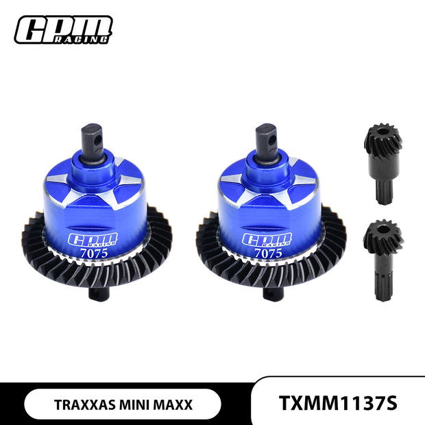 GPM Carbon Steel + 7075 Alloy F & R Complete Differential For TRAXXA Mini Maxx TRUCK-107154-1