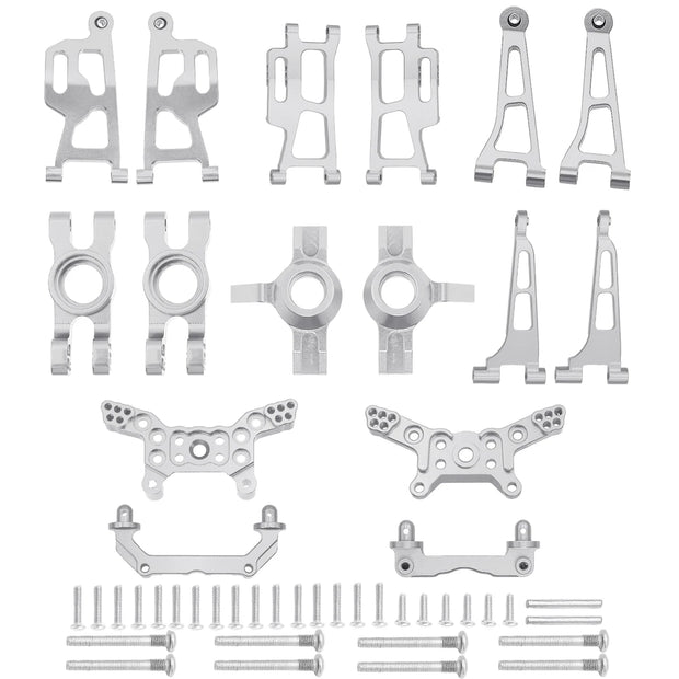 Mjx 14210 14209 H14BM Metal Steering Cup Upper Lower Swing Arm Set Shock Tower Bracket Body Post Hyper Go RC Car Upgrade Parts